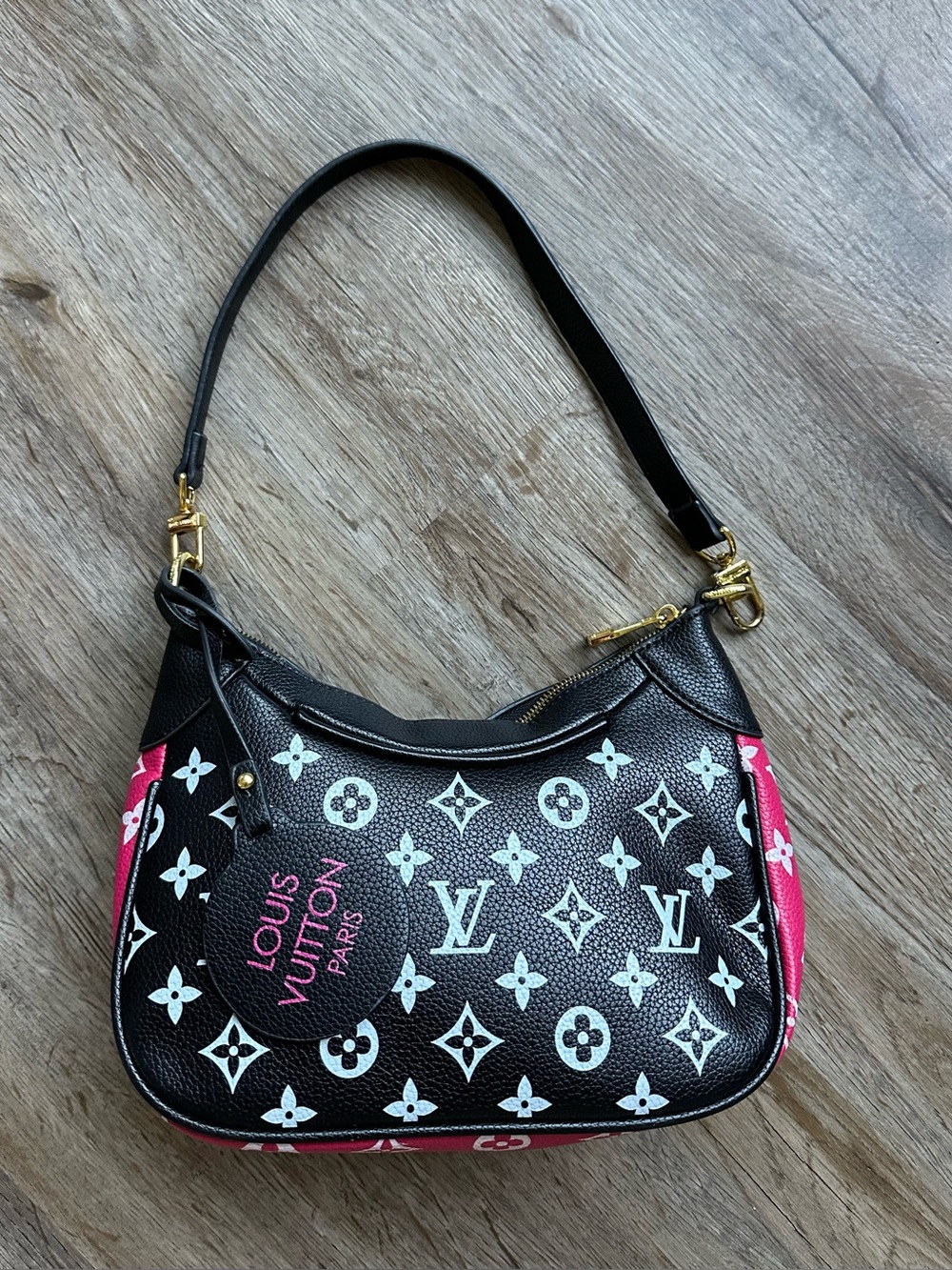 Louis Vuitton Black & Pink Monogram Shoulder Bag